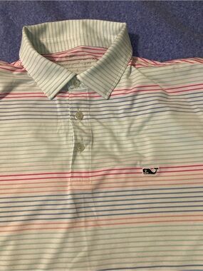 Vineyard Vines OTG Polo Shirt Mens Large On The Go Sankaty Performance Striped